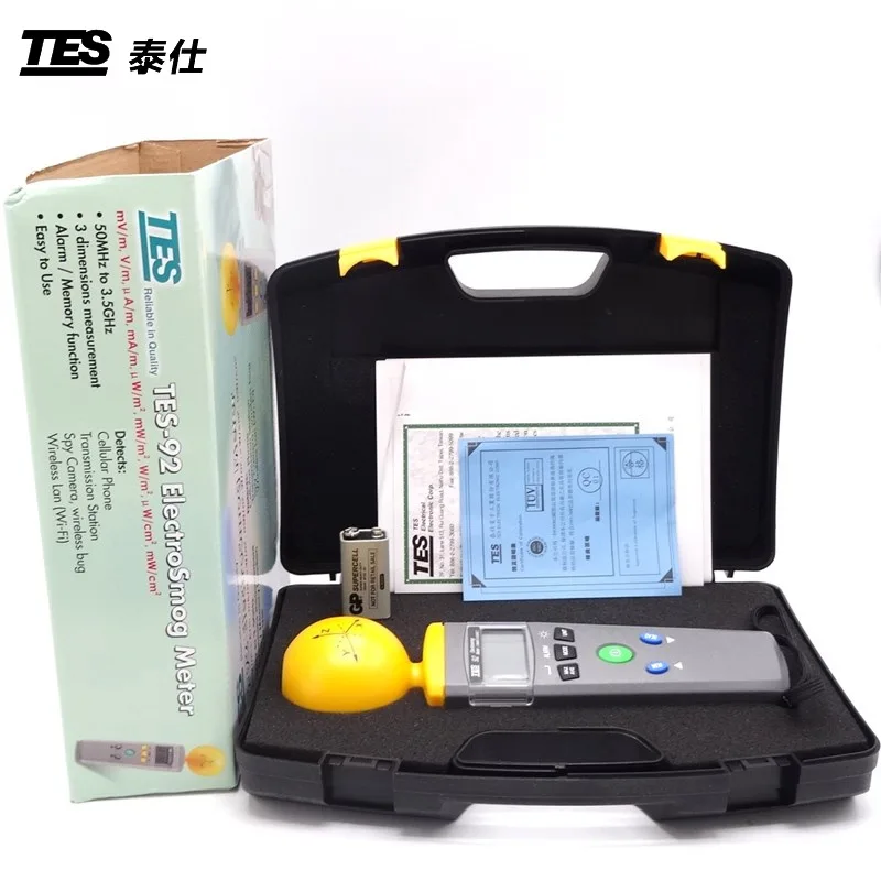 TES-92 EMF Meter Triaxial Data Logger The electromagnetic radiation detector