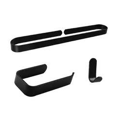 Black Space Aluminum Bathroom Towel Racks Roll Paper Bars Towel Ring Sets Nail-Free Hardware Accessories