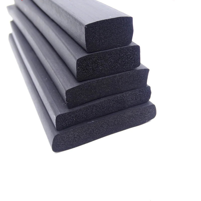 EPDM Rubber Foam Sponge Bar Seal Strip 1.5mm 2mm 2.5mm 3mm 4mm 4.5mm 5mm 6mm 6.5mm 7mm 8 9 10 12 13 14 15 16 17mm Thick 2m Black