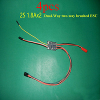 4PCS 2S 2CH Dual Way ESC 1.8Ax2/2.7Ax2 Electric Speed Controller f RC Car Small Tank 35/1 2WD 4WD Racing Cars Two Model TT Motor