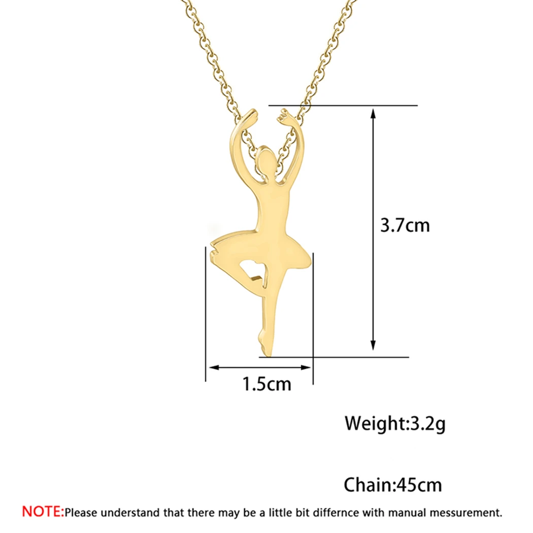 Cxwind Ballerina Ballet Charm Pendants Necklaces Stainless Steel Dance Dancer Sports Girls Necklace Femme Collare Mujer Bijoux image 5