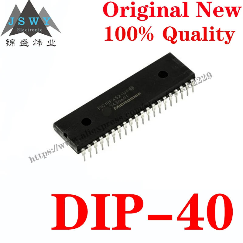 

10~100 PCS PIC18F452-I/P DIP-40 Semiconductor 8-bit Microcontroller -MCU IC Chip for module arduino Free Shiping PIC 18F452-I/P