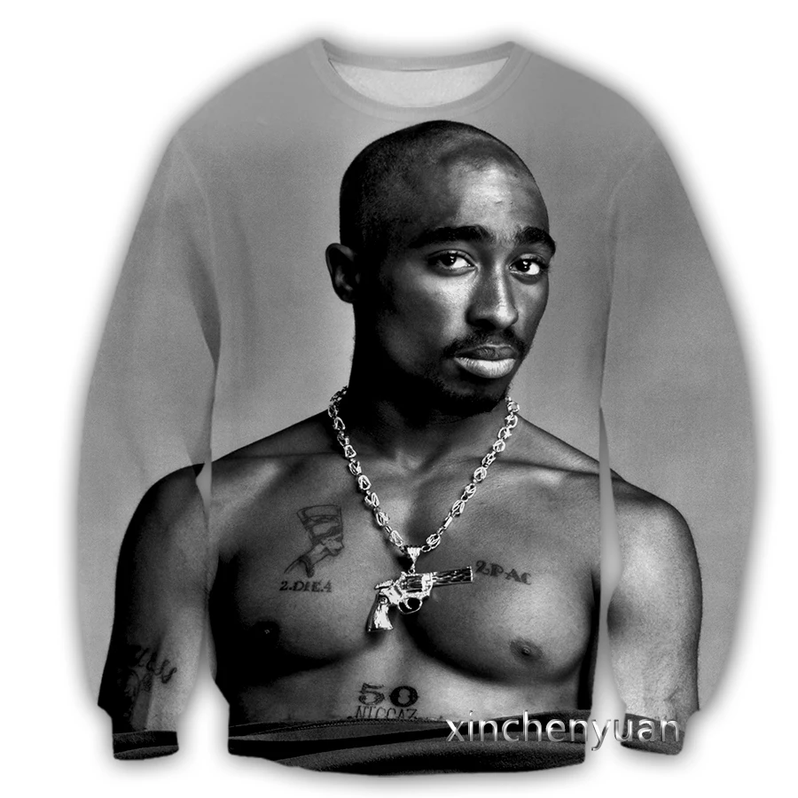 

xinchenyuan New Fashion Men/Women's Tupac 2Pac 3D Printed Long Sleeve Clothing Casual Sport Streetwear Pullover S51