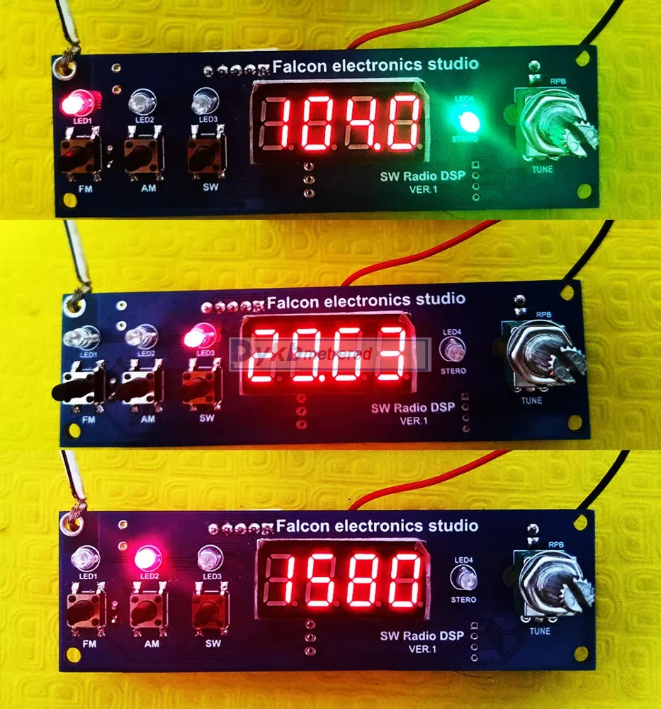 DSP AM SW FM stereo receiver module 64-135MHZ Shortwave full band radio signal 2.3-30MHZ W POWER amplifier Digital LED display