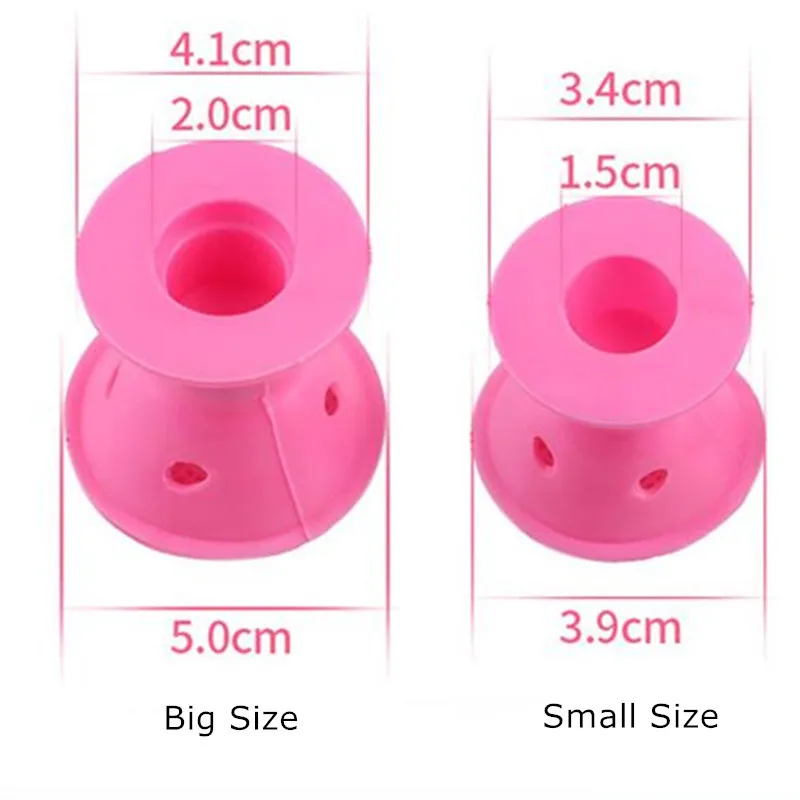 10/20pcs Pink Soft Rubber Silicone Hair Curler For Girls Women Twist Hair Rollers Hair Curler No Heat Hair Styling DIY Tool