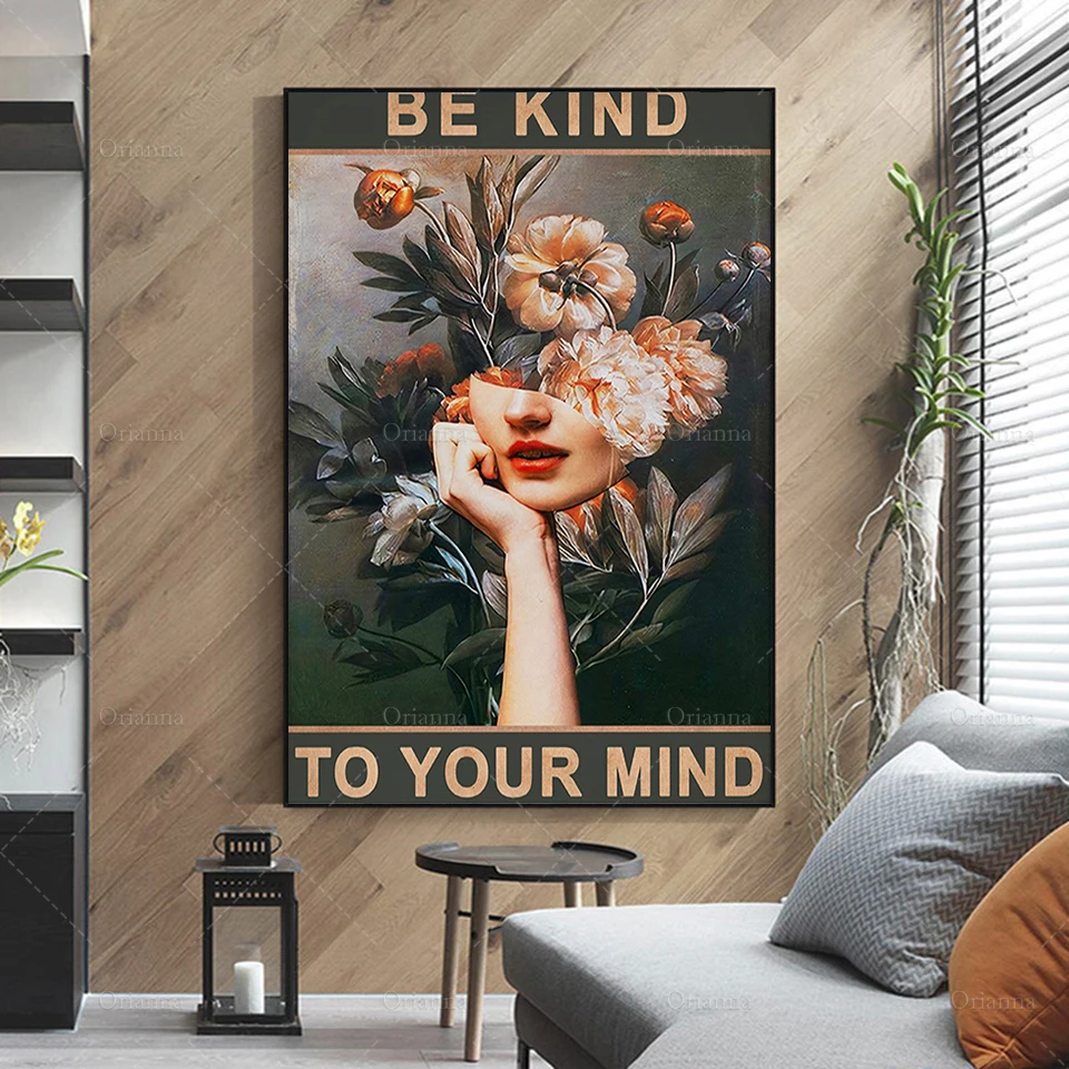 Be Kind To Your Mind Canvas Cool Paintings Home Decor Modular Pictures Modern Printed Poster For Living Room Wall Art  Gift