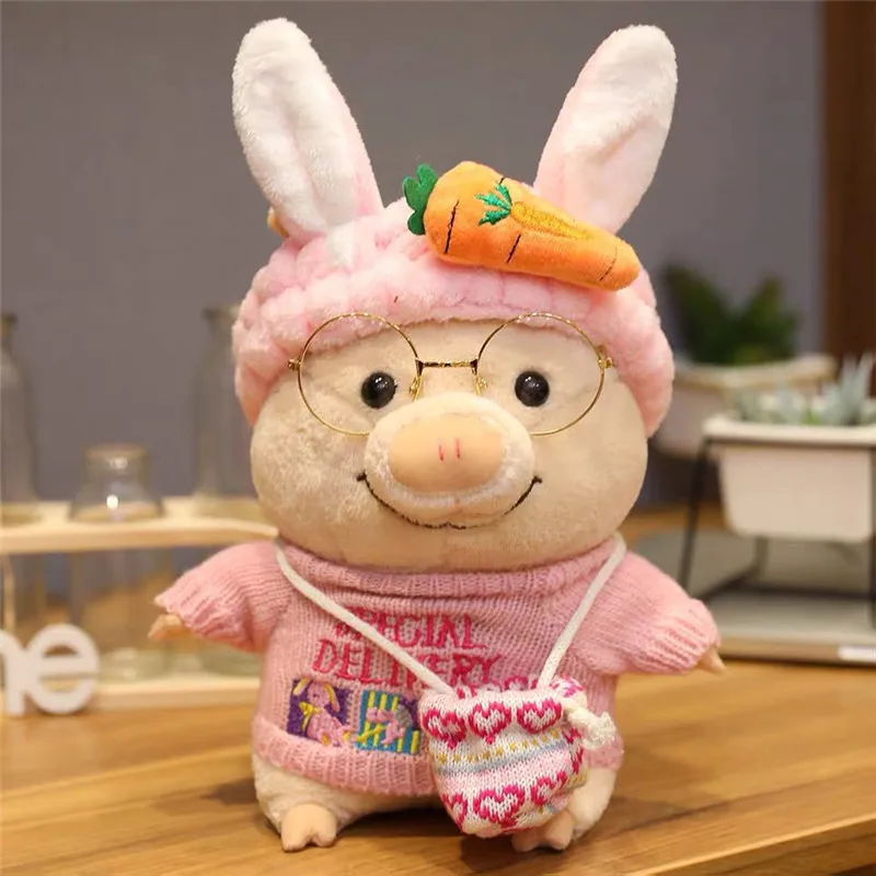 Cartoon Cute Pig with Clothes Plush Toys Stuffed Kawaii Animal Doll Soft Baby Accompany Pillow for Kids Girls Birthday Gift