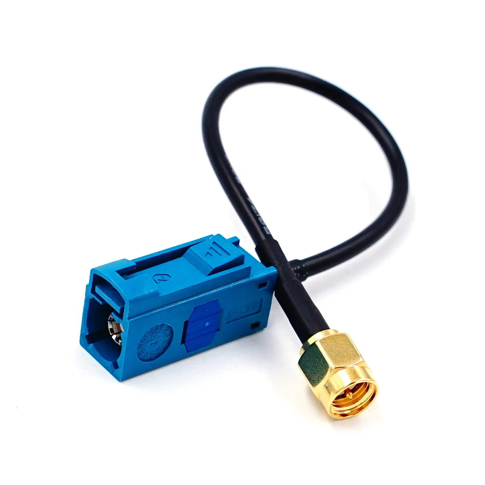 Fakra Z Female Jack to SMA Male Plug RG174 Cable GPS Antenna Extension Adapter RF Coaxial Pigtail for Auto Car Vehicle