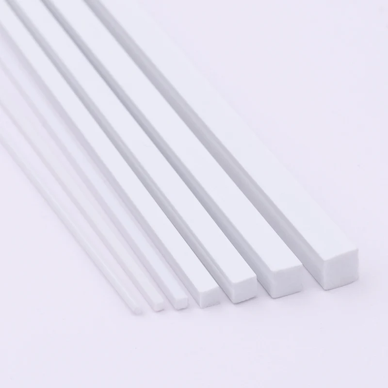 5pcs 1x1mm/2x2mm/3x3mm/4x4mm/5x5mm/6x6mm ABS Plastic Solid Square Rod Bar Shaft for RC Airplane Model 250mm Length