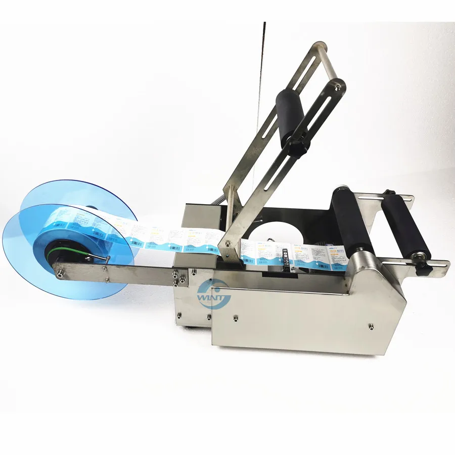 Aplikator Stiker Label Pembotolan Gel Kaca PET Mesin Pelabelan Perekat Botol Bundar Semi-otomatis dengan Bodi Tahan Karat