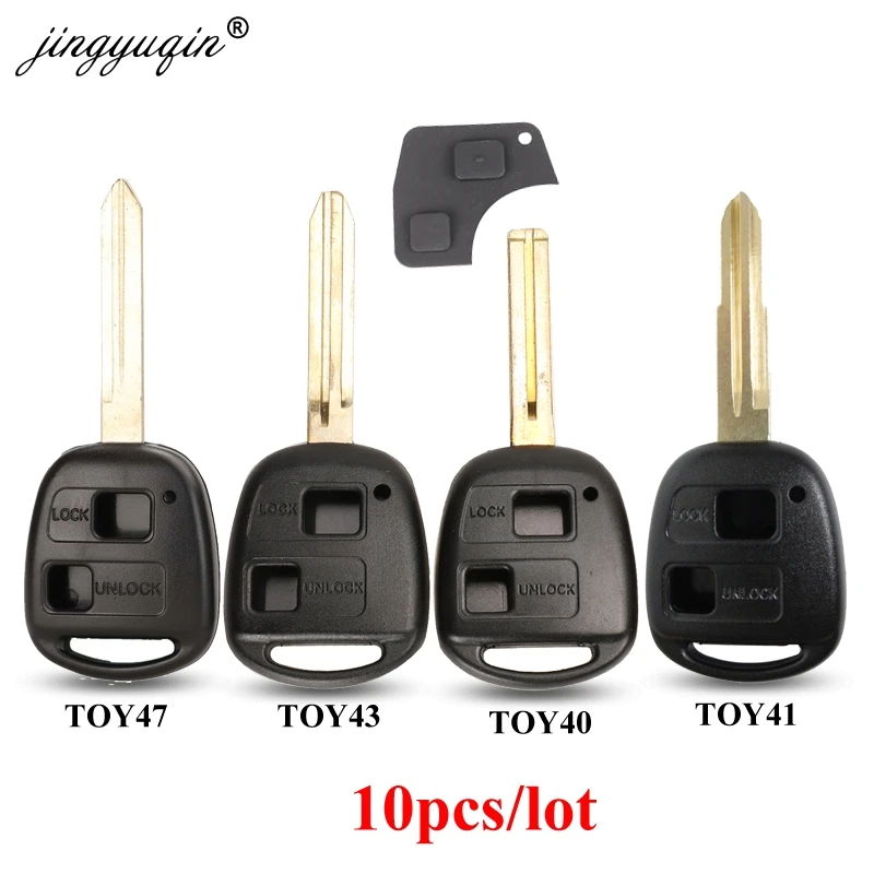 

jingyuqin 10X 2BT TOY41/TOY43/TOY47/TOY48 Remote Car Key Fob Case Shell for Toyota Camry Rav4 Corolla Prado Yaris Tarago