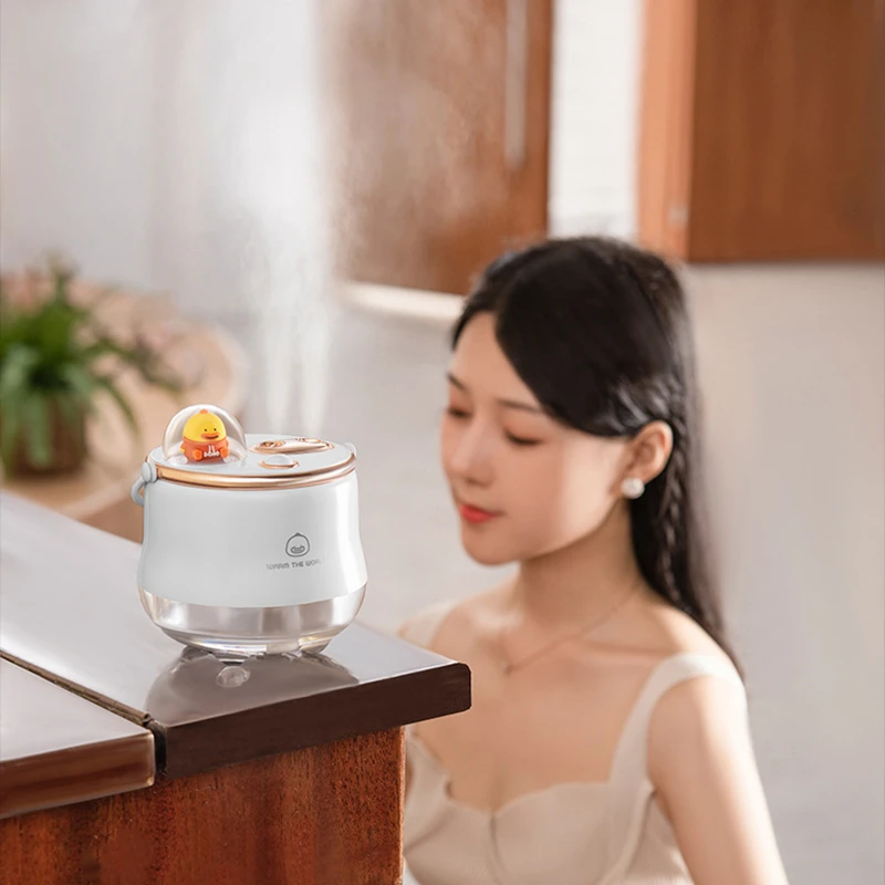 400ML สัตว์เลี้ยงน่ารักหัวฉีดแบบ Dual Wireless Air Humidifier ชาร์จแบบพกพามือถือ USB น้ำมันหอมระเหย Aroma Diffuser Light