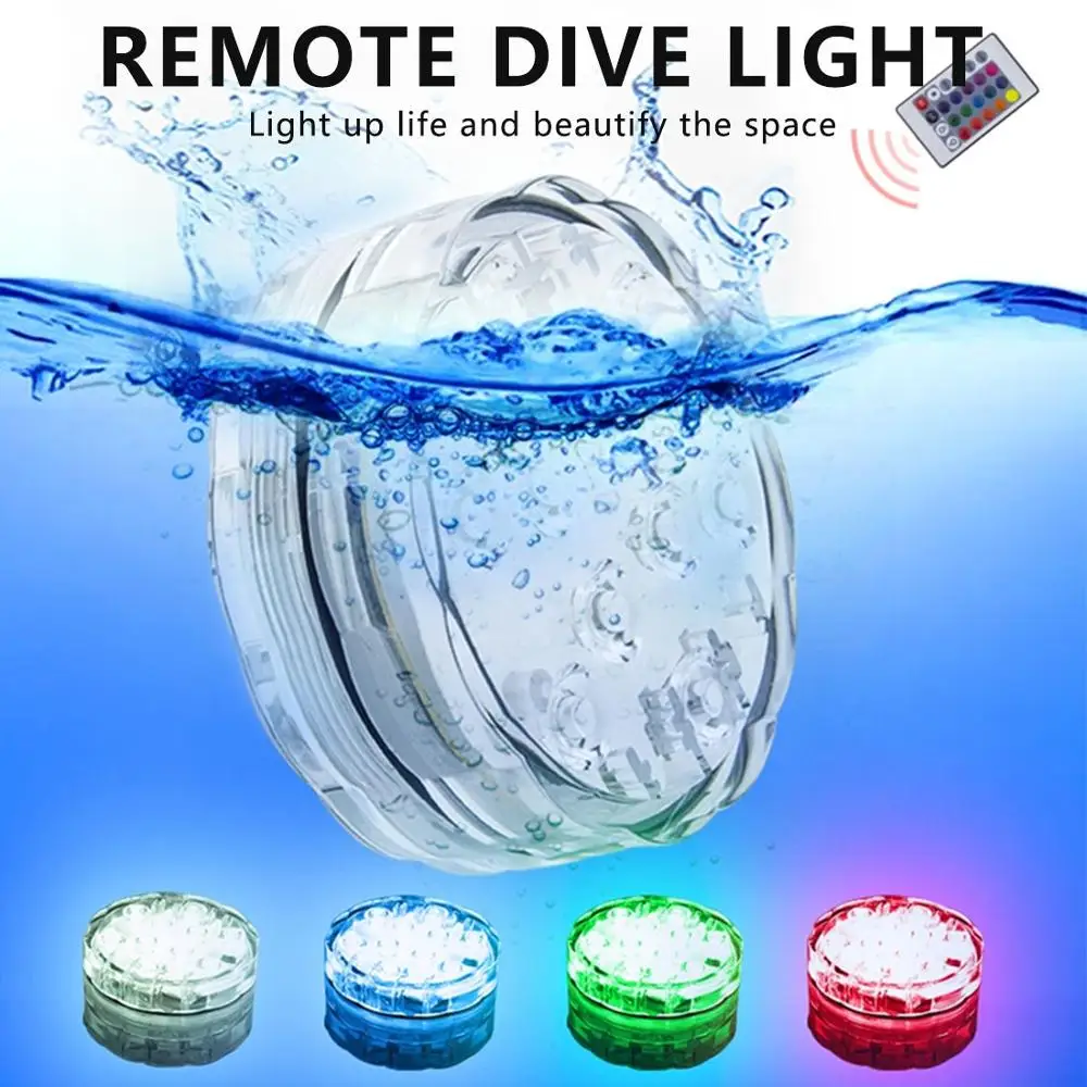 Aquarium Light Fish Tank Submersible Light Suction Cup Underwater Lamp LED Lights Aquarium Lighting Vase Swimming Pool 16 Colors