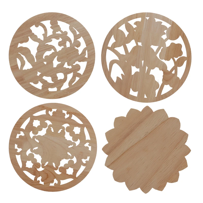 RUNBAZEF  Onlay Wood Applique Decal Corner Home Cabinet Window Unpainted Antique Modern Ornamental European Decoration Wooden