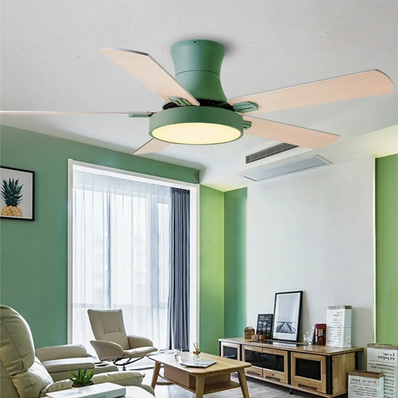 52 inch modern ceiling fan fans with lights remote control ventilator lamp bedroom decor air cooling  five wood blade