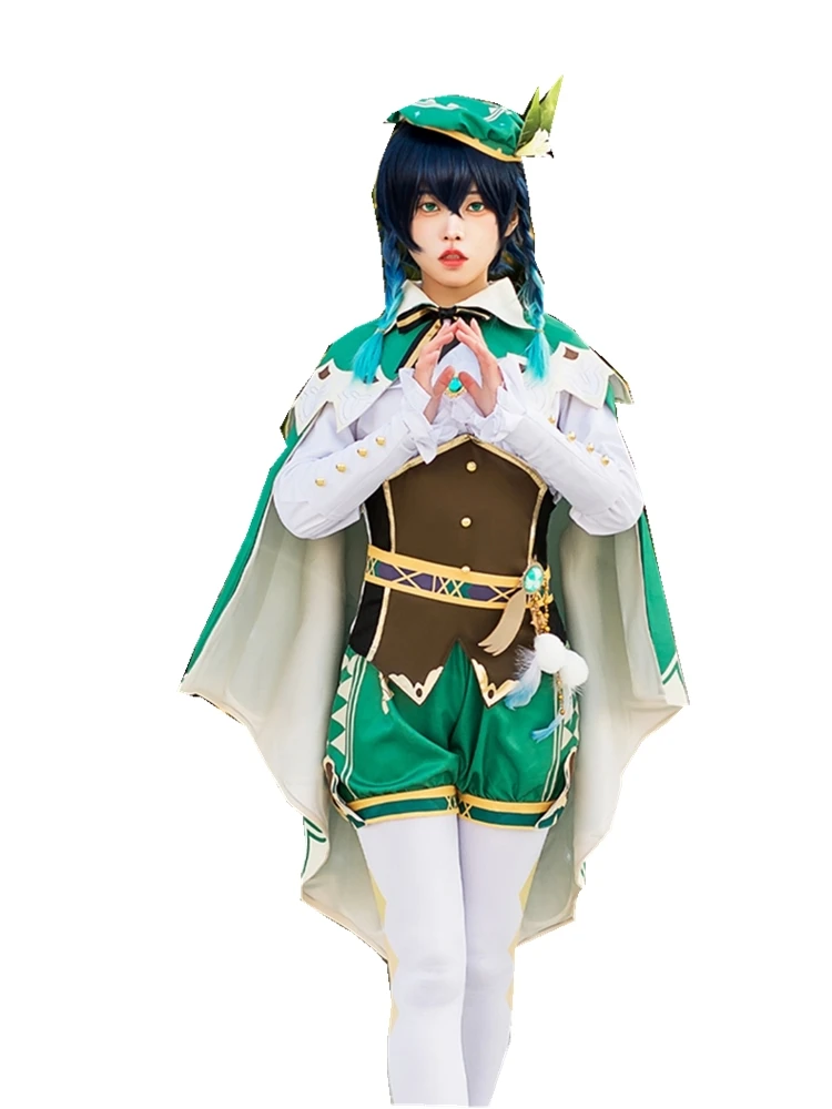 

Hot Game Genshin Impact Venti Cosplay Costume Genshin Project Ventn Cos Clothes Set For Halloween Carnival Female