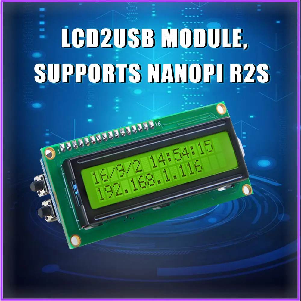 Módulo LCD2USB compatible con NanoPi R2S/LCD4LINUX/LCD Smartie/LCDProc, plug and play, código completamente abierto