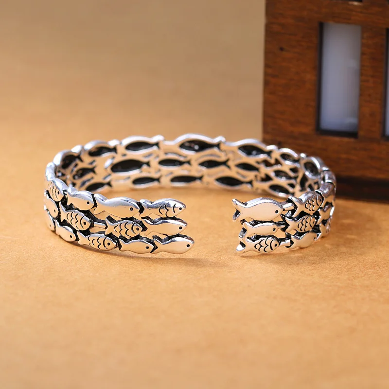 Mewanry Silver Color Cute Fish Bracelet New Fashion Vintage Creative Design Party Bride Jewelry Birthday Gifts for Women image 2