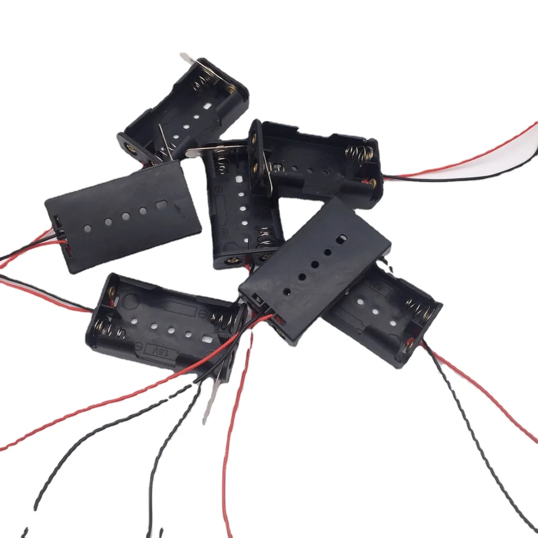 1pc AA Size 5 Battery Storage Box Case Holder Leads With 2Slots Container Bag DIY Standard Batteries Charging Switch battery box