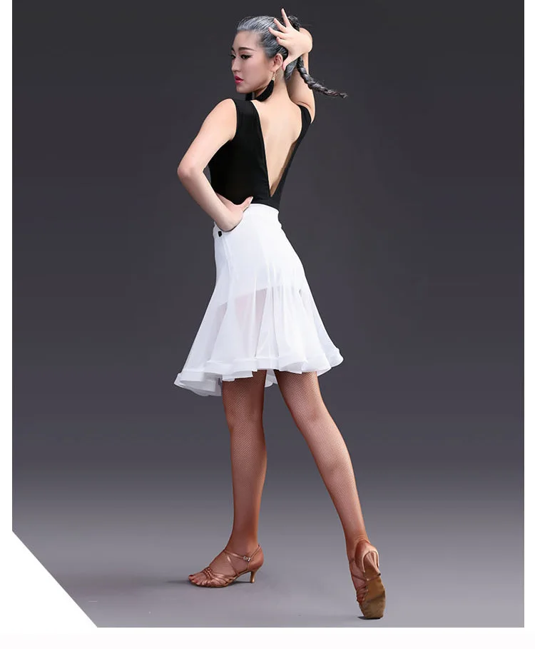 Women Latin Dance Skirt for Women Dancing Skirt Dress Samba Tango Practice White Adult Competition Latin Dress