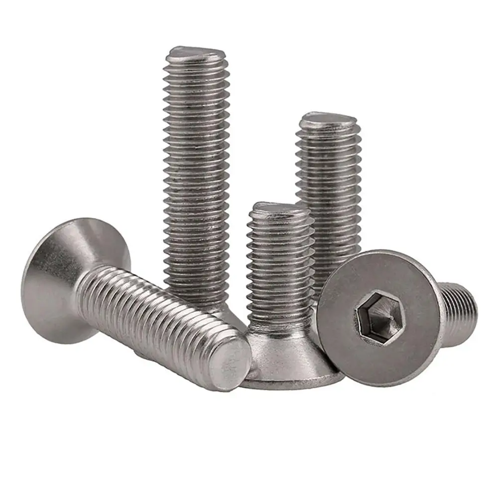 M3 M4 M5 M6 M8 M10 M12 Đầu Dẹp Lục Giác Lục Giác Ổ Cắm Máy Vít Thép Không Gỉ 316 DIN7991Countersunk Allen Bu Lông