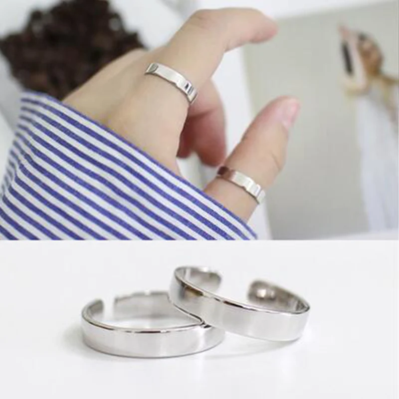 Real 925 Sterling Silver Rings Korean Style Minimalist Sample Round Finger Ring for Women Men Wedding Fine Jewelry Accessories