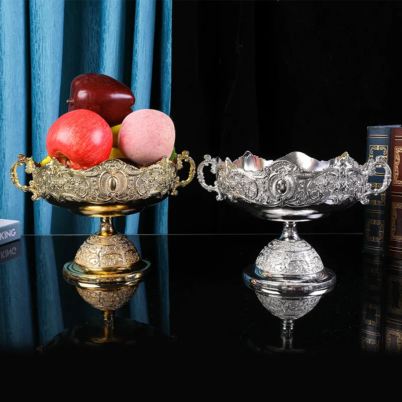 Europe gold/silver metal fruit tray decorative fruit bowl dessert plate cute bowl for home decoration sg099