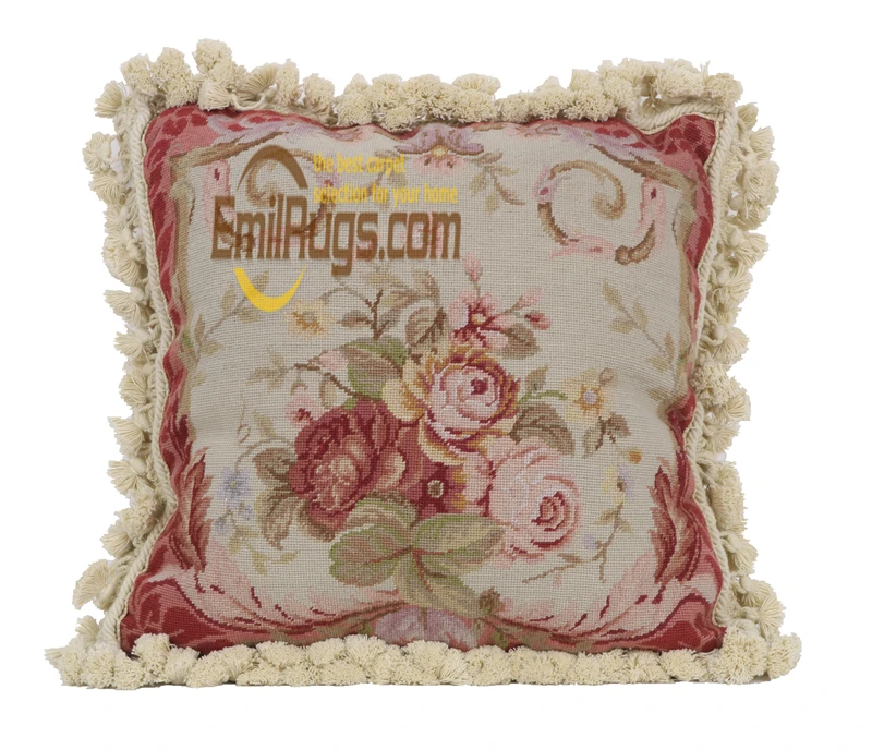 Imagem -02 - Chinês Tradicional Bordado Fronha de Almofada Tapeçaria Aubusson lã Almofada Encosto de Cabeça Pillow Pad Quadrado