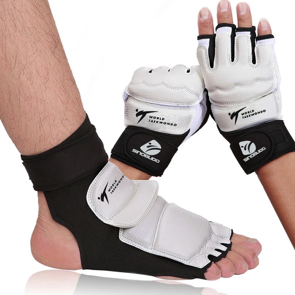 WT Approve Taekwondo Hand Gloves Sparring Palm Ankle Protector Guard Boxing Hand Gloves Gear Karate Palm Foot Socks Protect Gear