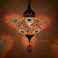 Newest 25cm Dia Mediterranean style Art Deco Turkish Mosaic Pendant Lamp Handcrafted mosaic Glass romantic pendant light