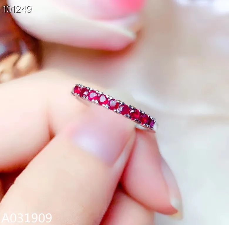 

KJJEAXCMY boutique jewelry 925 sterling silver inlaid Natural ruby ring female support detection fashion