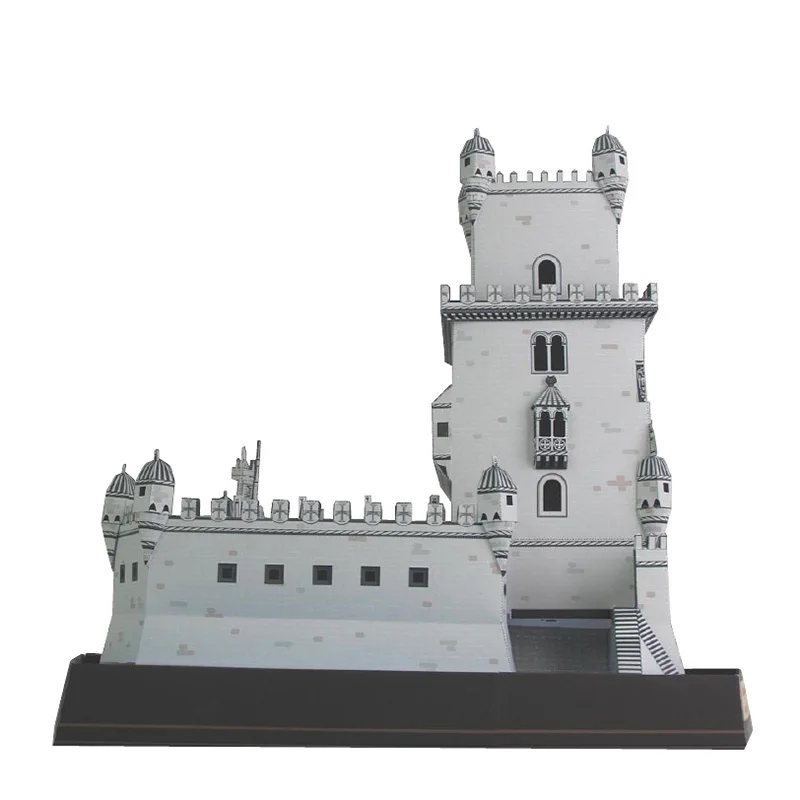 Portugal torre belem mini modelo de papel 3d casa papercraft diy arte origami construção adolescentes adulto artesanal artesanato brinquedos QD-157