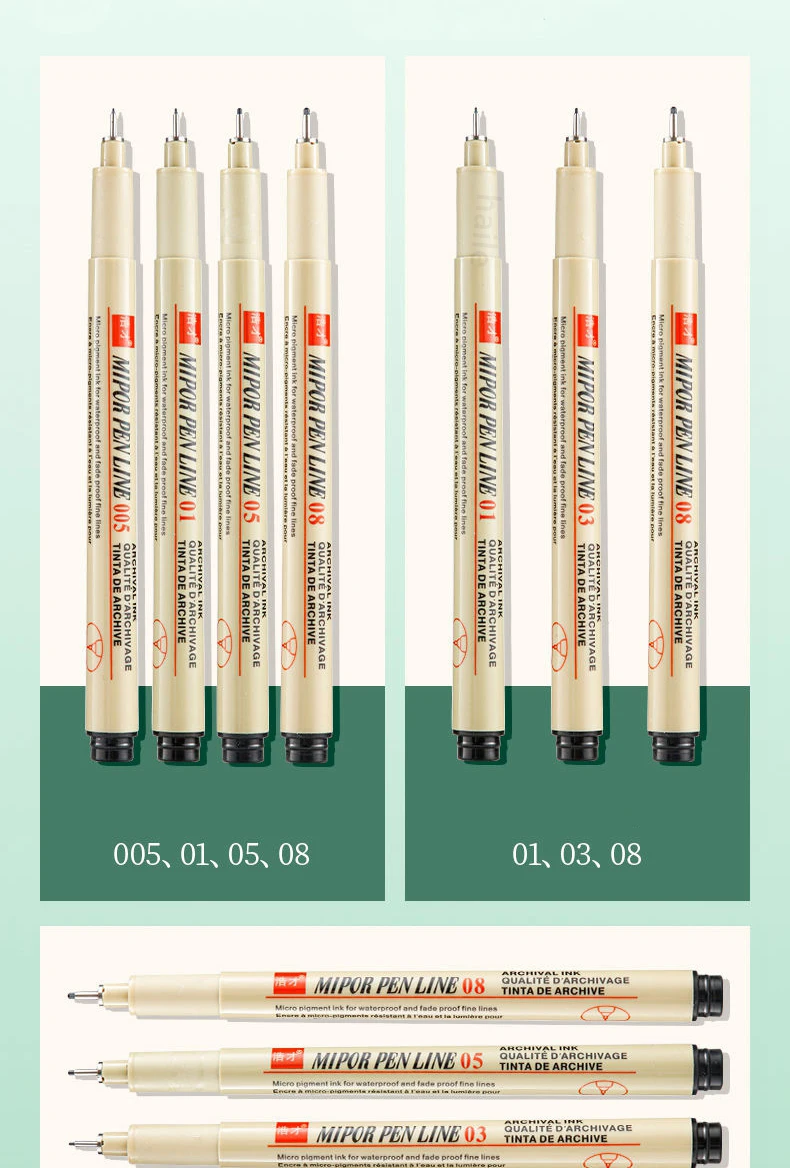 1/2/3 Stück Pigma Micron Stift 003 005 01 02 03 04 05 08 1.0 2 3 Pinsel Art Sketch Marker Pen für Manga Soft Fineliner Zeichnung – Detail 18