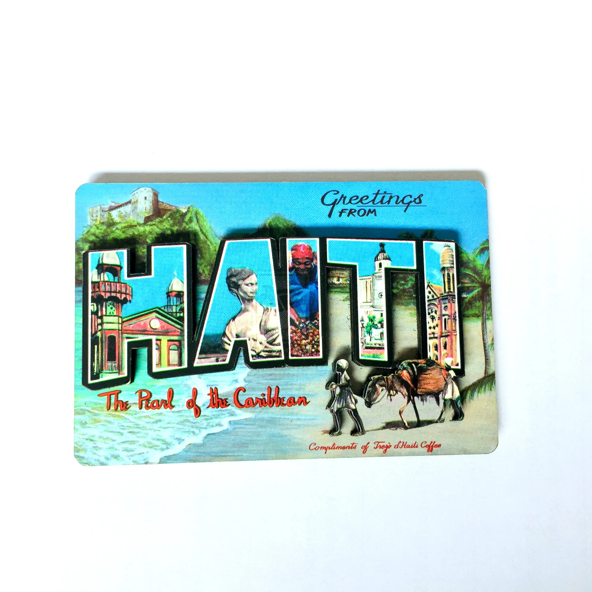 Greetings from HaiTi,the pearl of the caribbean, Classic Postcard Vinatge Poster Fridge magnet,Decoration MDF wooden Magnets