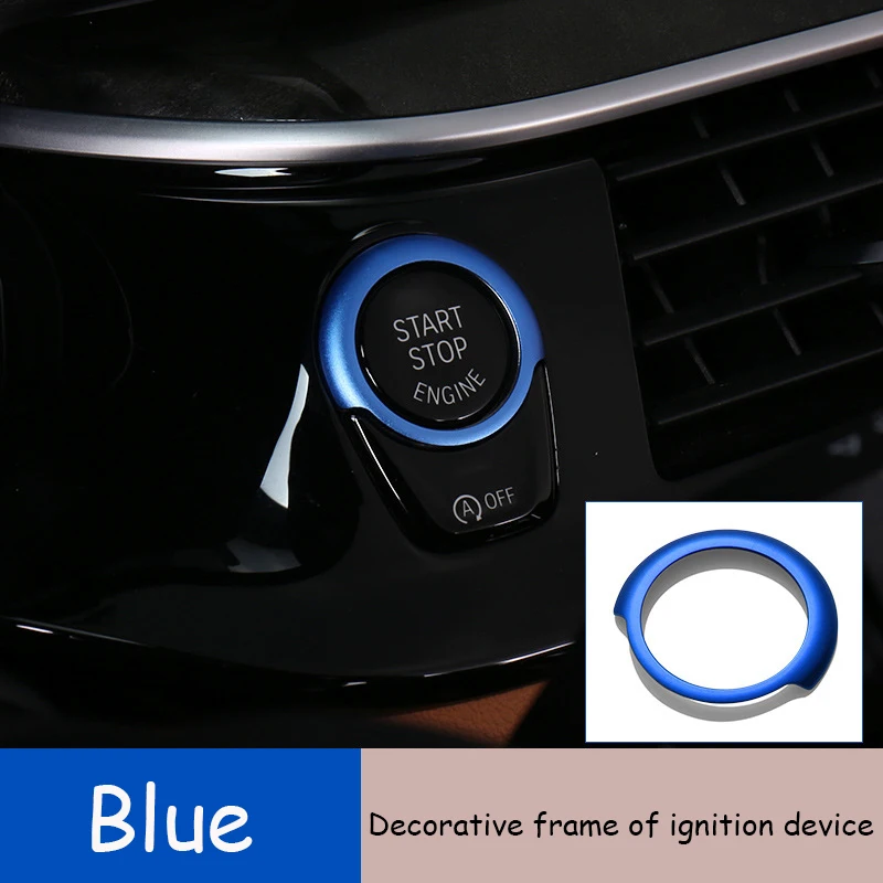 Aluminum Alloy Multimedia Buttons Covers Engine Start Stop Trim Decals For BMW G30 G32 X3 G01 X4 G02 2018 2019 2020 Accessories