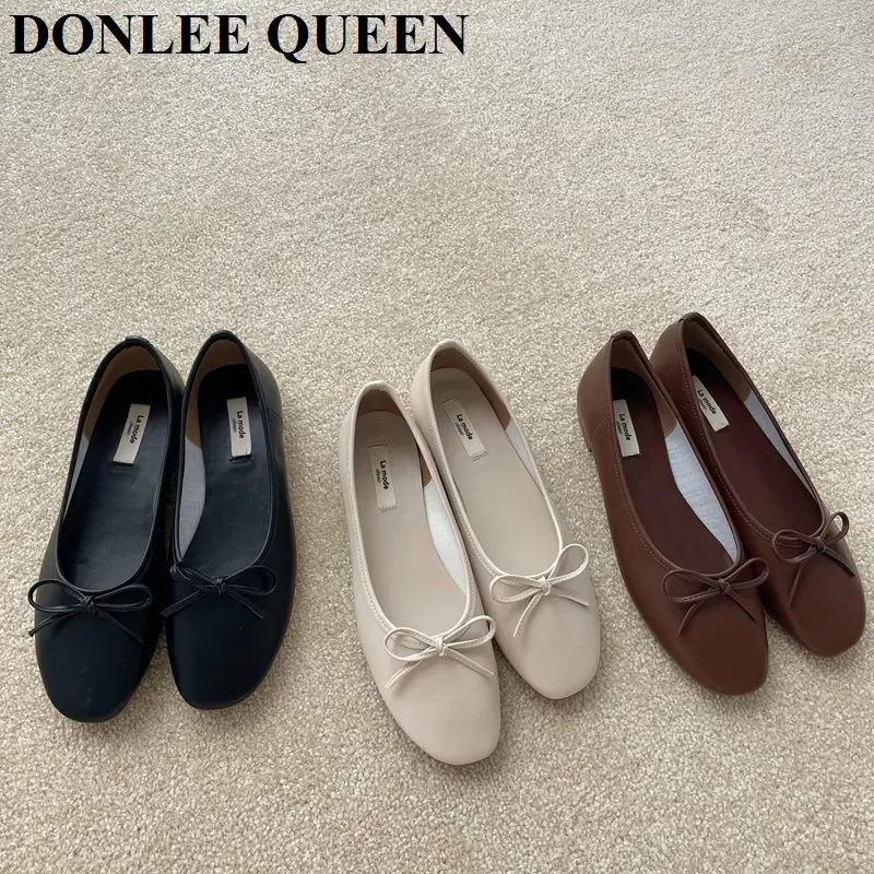 2024 Fashion Leopard Flats Shoes Women Flat Ballerina Casual Slip On Soft Moccasin Round Toe Shallow Female Boat Shoe Dress Muje