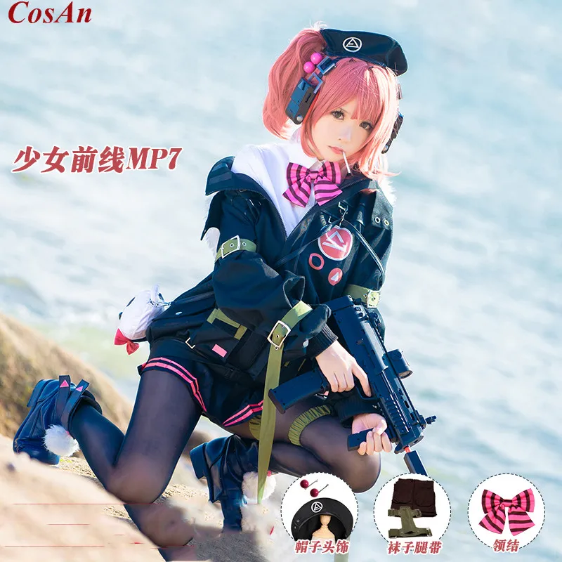 CosAn Game Girls Frontline MP7 Cosplay Costume The High Quality Fashion Battle Uniform Female Halloween Party Role Play Clothing