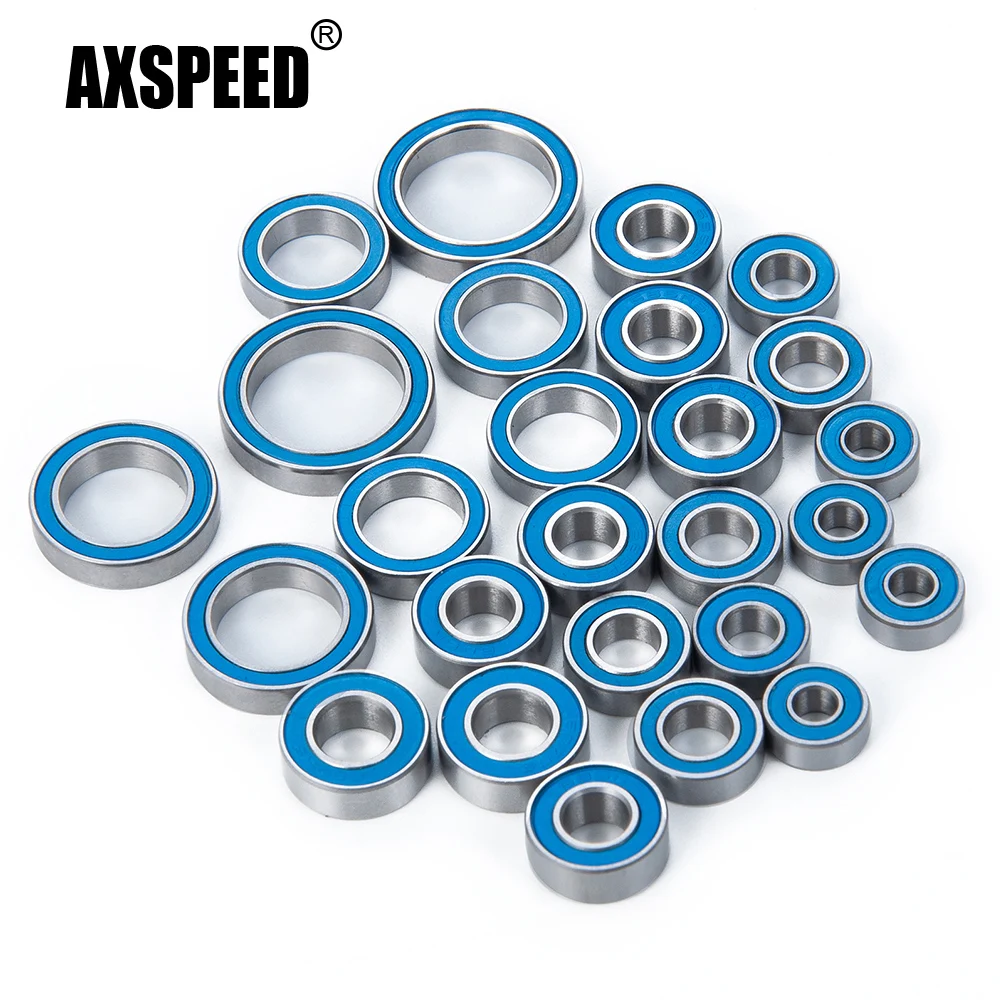 AXSPEED 26Pcs Wheels Axle Sealed Bearing Kit for TRX-4 TRX4 1/10 RC Crawler Car Truck Model Upgrade Parts