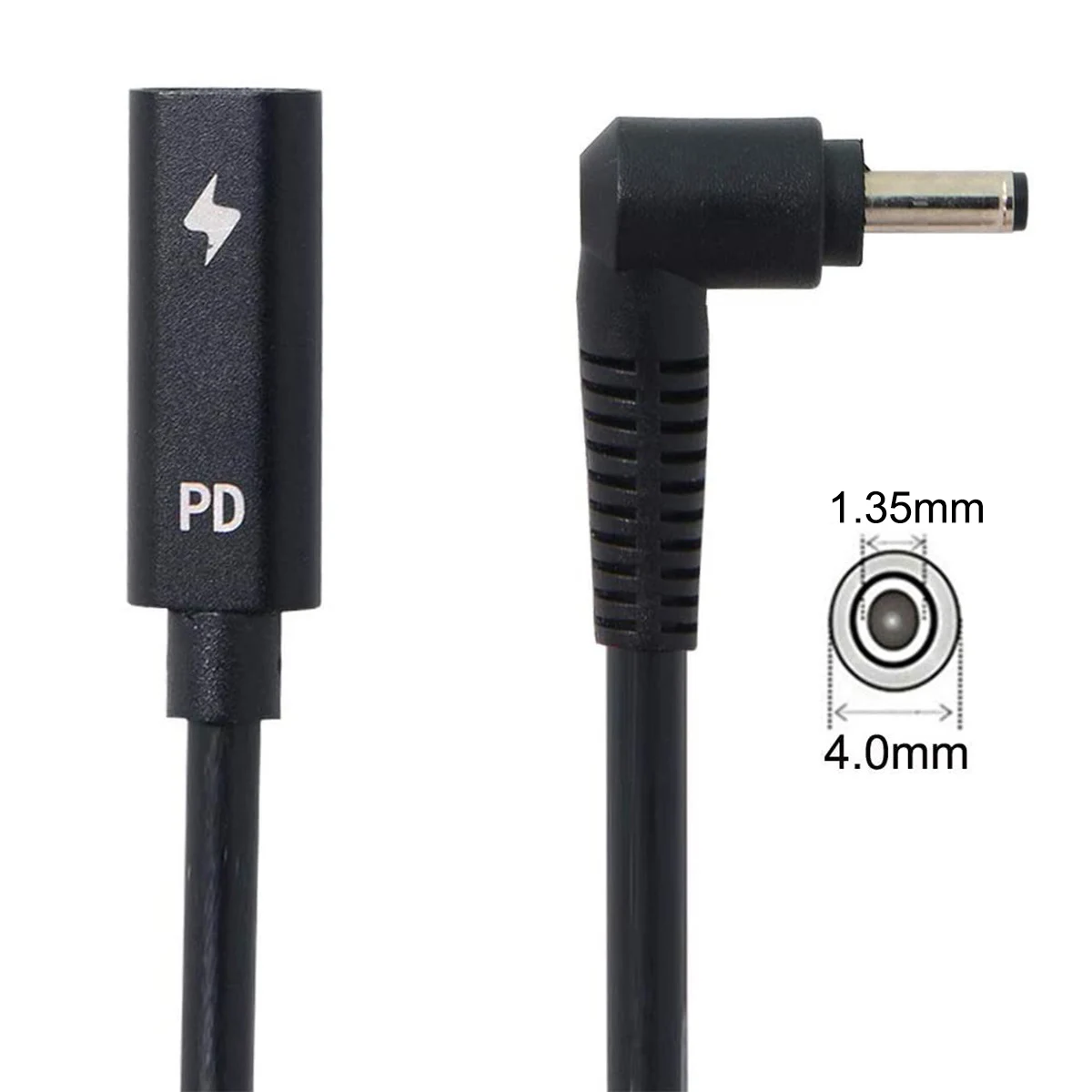 1pc DC PD Power USB-C Type C 3.1 Female Input to 4.0mm x 1.35mm Male Charge Adapter Cable for Laptop 18-20V 65W