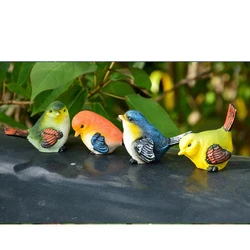 4Pcs Resin Birds Decor Outdoor Garden Yard Artificial Ornamental Bird's Fair Microlandschaft Ornament