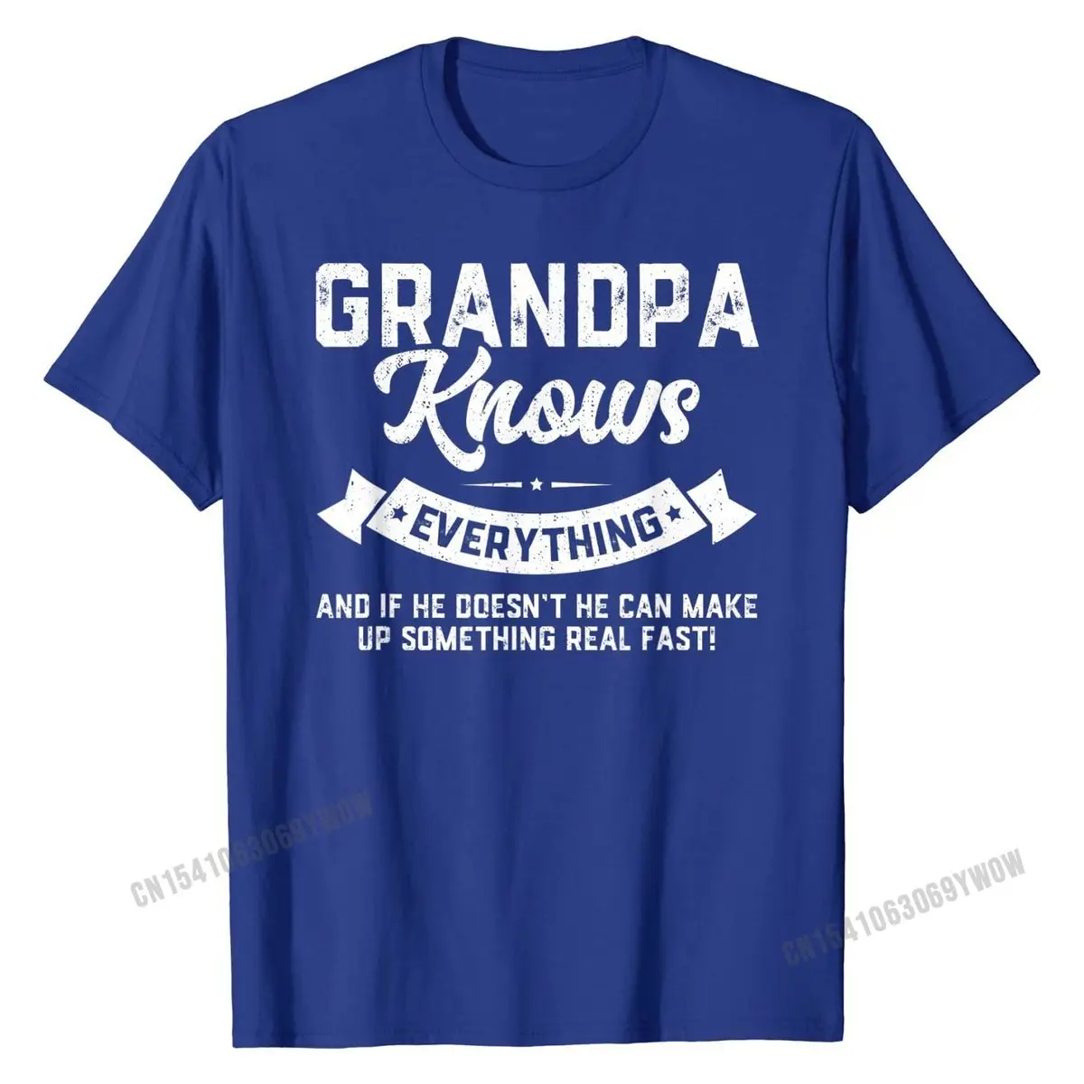 Mens Grandpa Knows Everything Shirt 60th Gift Funny Father\'s Day T-Shirt Tshirts Tops Shirt Fashion Cotton Camisa Design Men