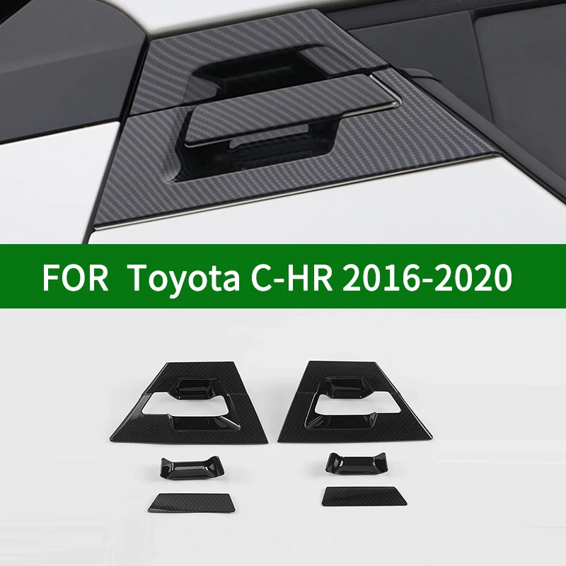 

For TOYOTA C-HR 2016-2020 front door handle bowl cover，CHR carbon fiber Back door bowl handle decorative stripes 2017 2018 2019