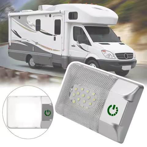 12V RV Ceiling Dome Light Caravan Reading Lamp 24 Beads LED Touch Dimmer Switch Trailer Truck Camper Car Accessories Interior