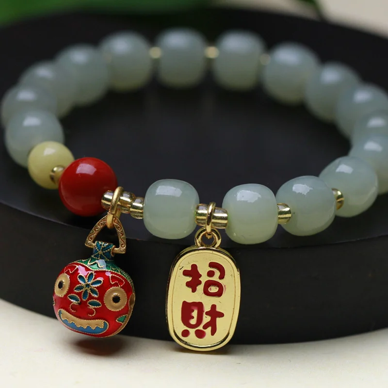 

Hot Selling Natural Hand-carved Jade Swallowing Golden Beast Bracelet Accessories Fashion Jewelry Bangles Men Women Lucky Gifts