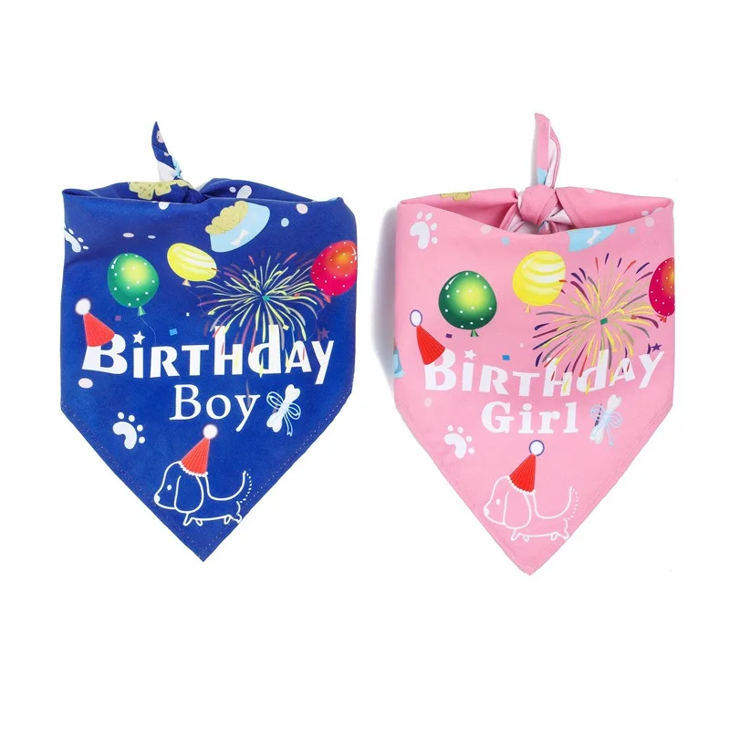 1PC Pet Birthday Party Hat Dog Blue Triangle Scarf Dog Birthday SalivaTowel Cat Accessories Party Wear Decoration Pet Product