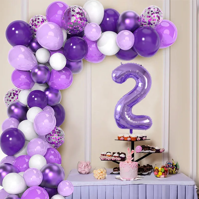 94pcs/set Latex Air Globos Princess Baby Shower Birthday Theme Party Decoration Garland Arck Kit 30inch Number Balloon Toys