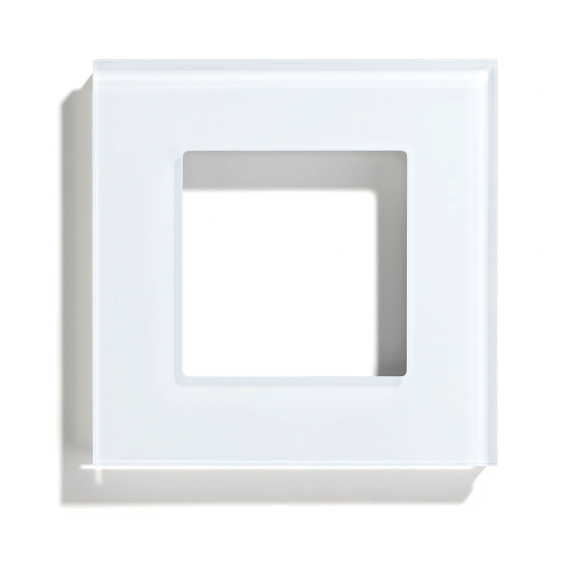 BSEED EU-Standard-Einzelwandsteckdose, doppelte Netzstecker mit weißer schwarzer Kristallglasscheibe, Dreifachsteckdosen, 16 A, 110 V-250 V