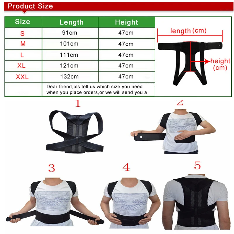 XXL Back Support Belt Orthopedic Posture Corset Back Brace Support Men Back Straightener Round Shoulder Men\'s Posture Corrector