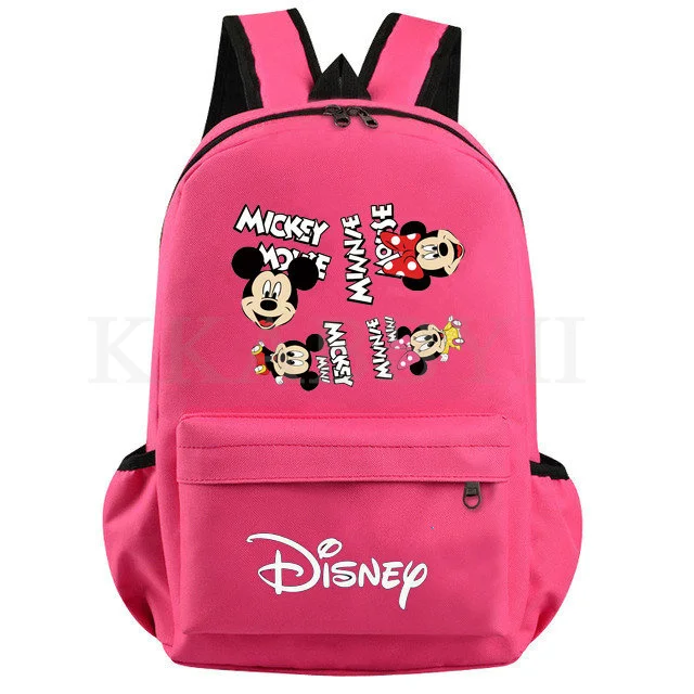 Women Men Mickey Canvas Backpack Fashion Teenagers School Bag Large Capacity Minnie Printing Travel Backpacks Book Bag