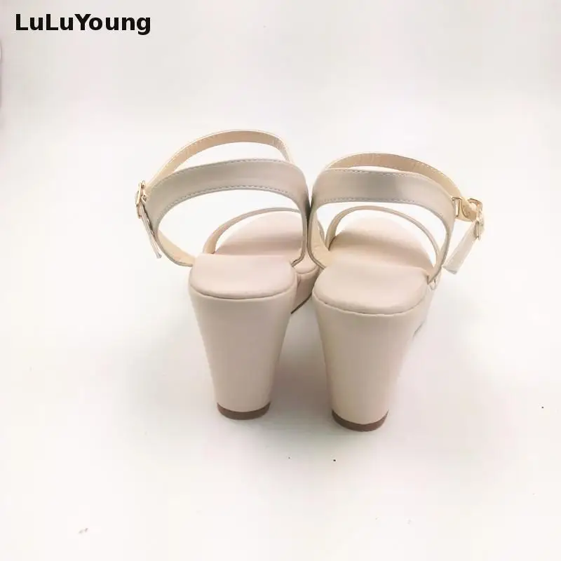 Solid Color Platform Female Summer Shoes Open Toe Women's Sandals Wedges Sandal